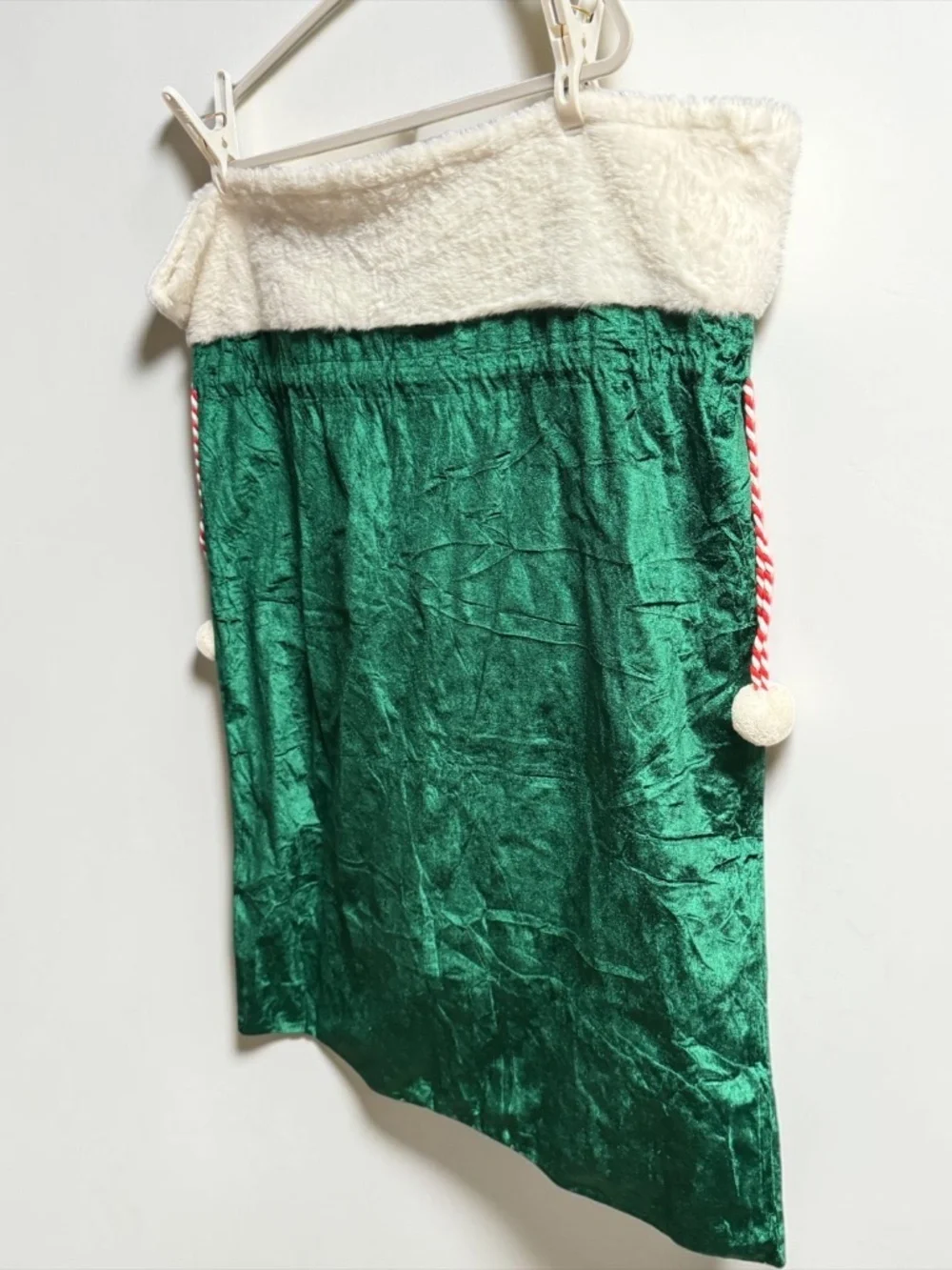 2 Pc Velvet Santa Sack Set Green Christmas Gift Bags Large Drawstring